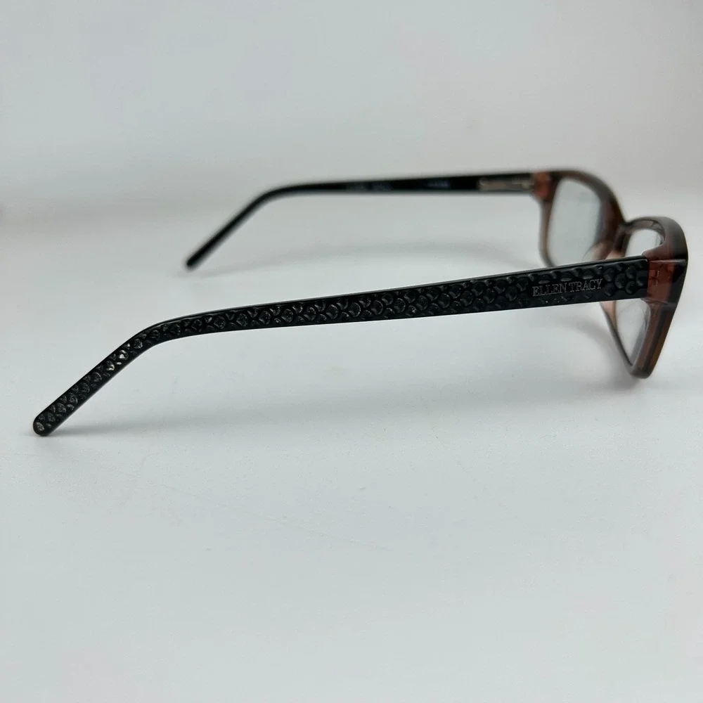 Ellen Tracy Womens Eyeglasses Frame Navari Brown Plastic Full Rim 51-15-135 mm‎